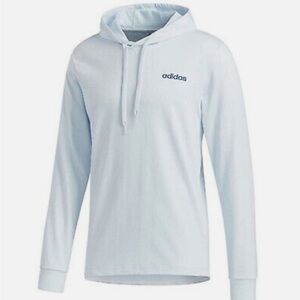 Adidas Men’s Essentials Lightweight Pullover Hooded Sweatshirt Sky Blue …